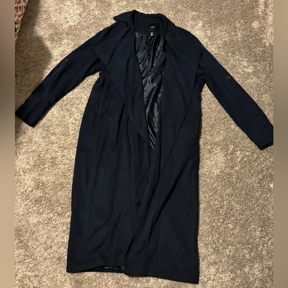 Forever 21 Navy Blue Trench Coat